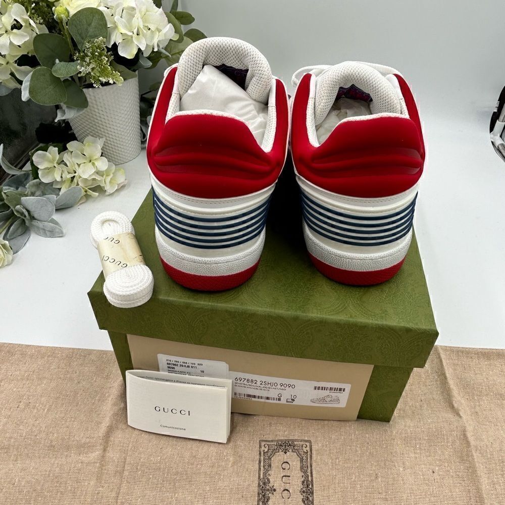 Men’s Gucci leather basket sneakers size 10 made in Italy - Picture 7 of 11